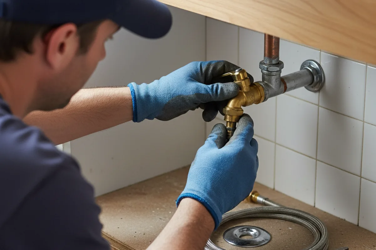 Shutoff valve and fitting work during Burst Pipe Repair in Dunnellon